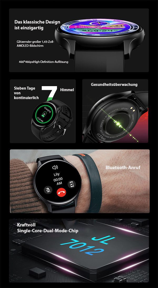 AMOLED Screen Smart Watch