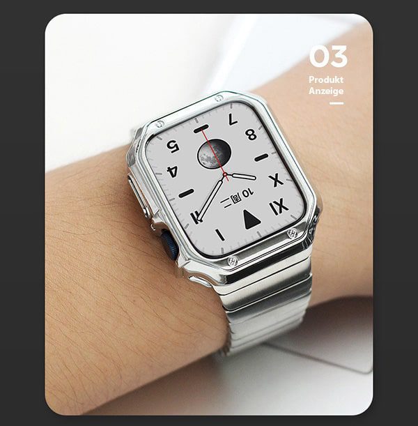 49 mm Metallarmband + Silikongehäuse für Apple Watch