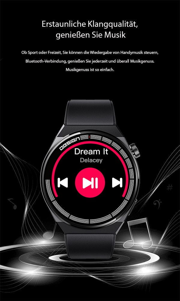 KESHUYOU GT8 Smart Watch Men Round Full Touch Screen