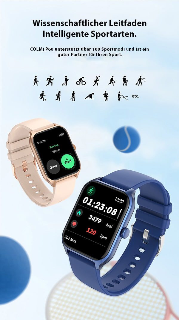 P58 Smart Watch Men Women Bluetooth HealthWatch